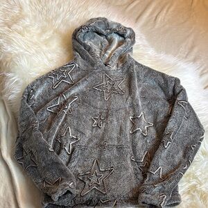 No Boundaries Fuzzy Gray Hoodie